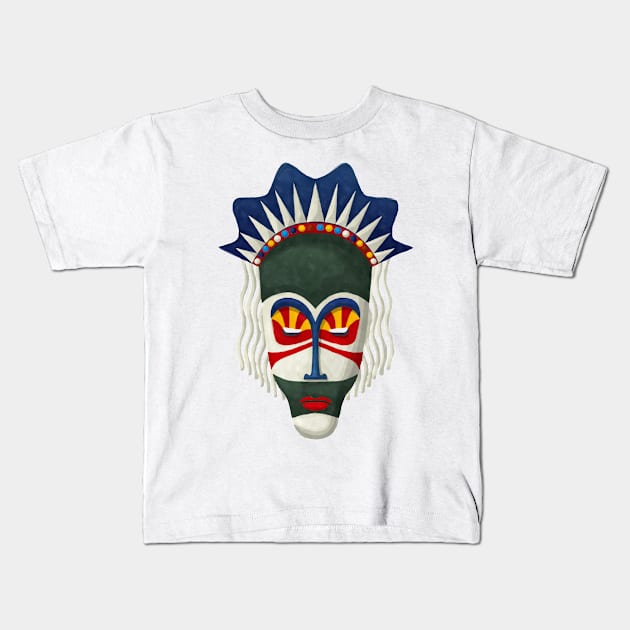 Watercolor tribal mask Kids T-Shirt by lirch